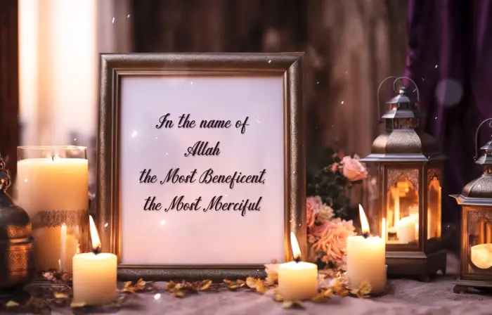 Elegant 3D Muslim Wedding Invitation Card Slideshow